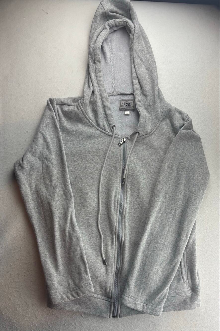 Ugg Gray Long Sleeve Full Zip Up Hoodie Size Large